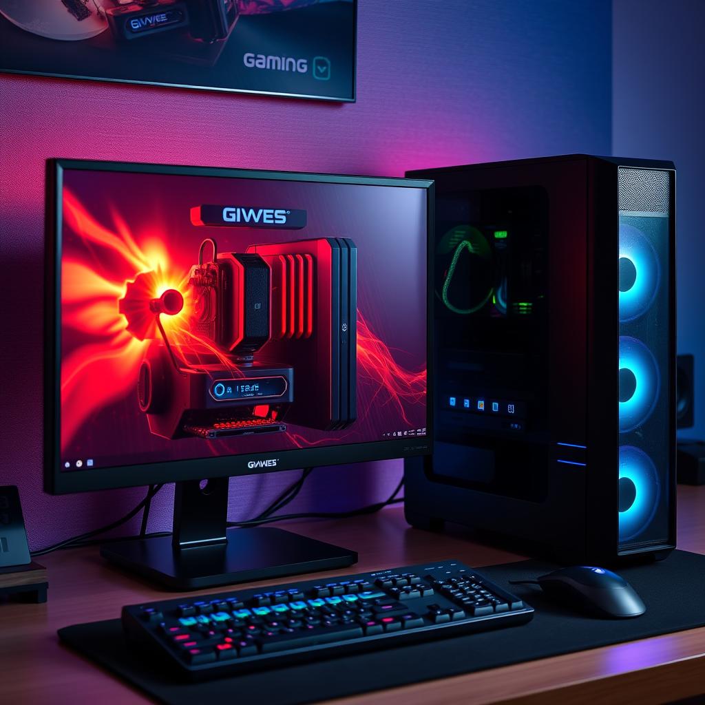 Budget gaming PC setup with monitor and peripherals Budget gaming PC setup with monitor and peripherals