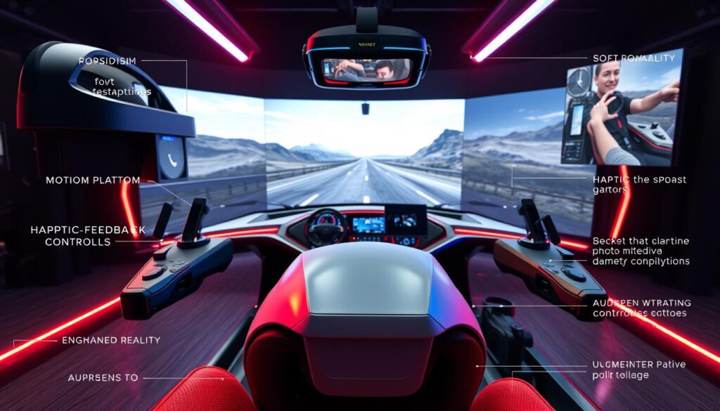 Future of car gaming showing VR, AR and advanced simulation technologies Future of car gaming showing VR, AR and advanced simulation technologies
