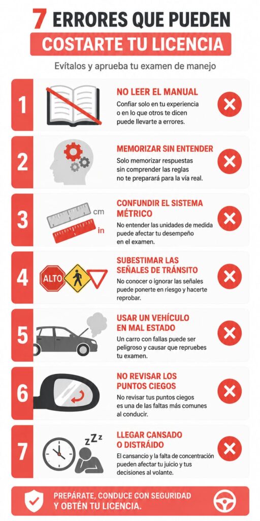 7 errores comunes que reprueban el examen de manejo de Florida