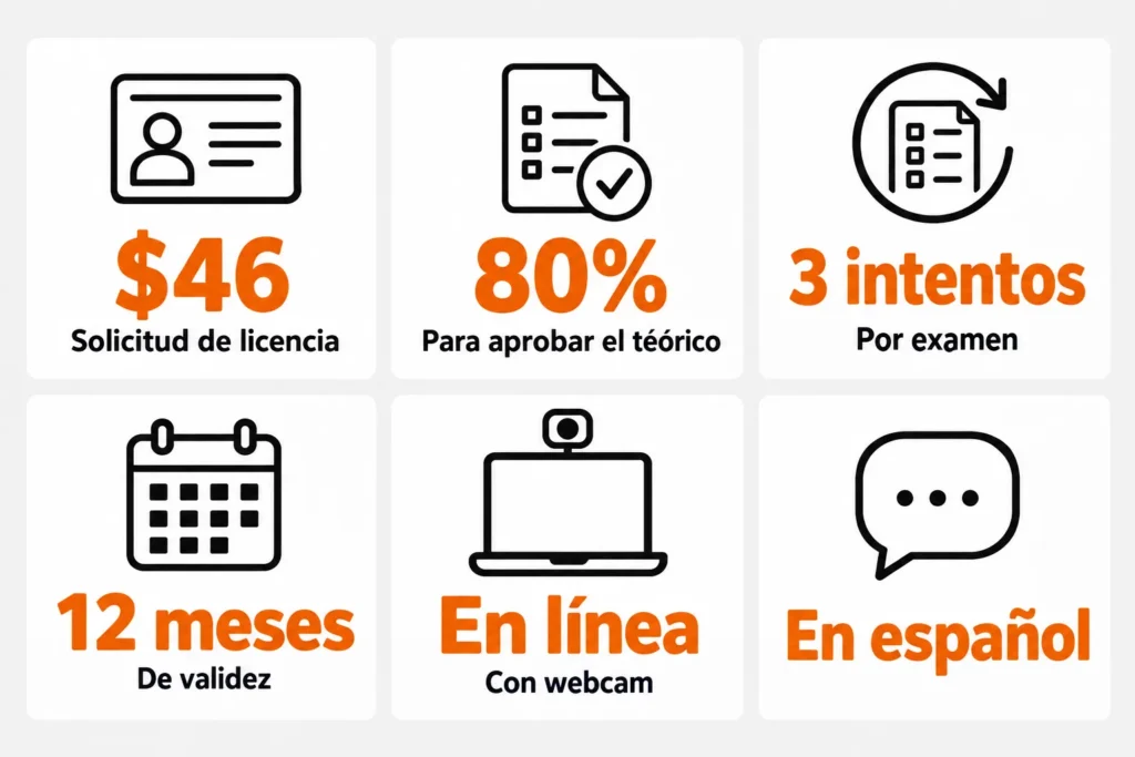 Datos clave del examen de manejo de California: costo, calificación mínima e intentos